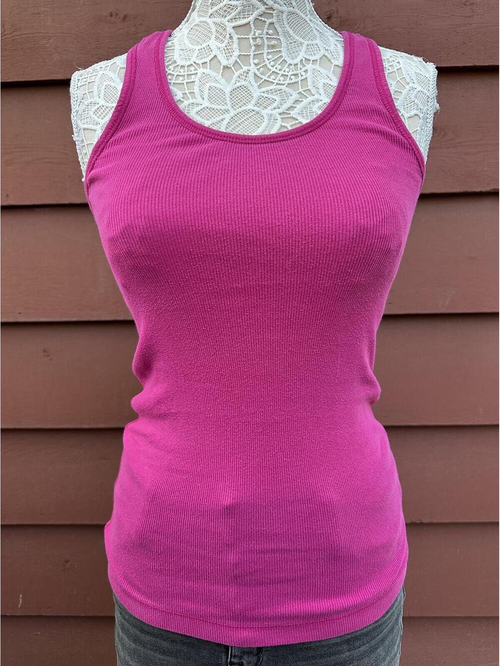 SO Pink Ribbed Tank Top Casual Y2K Summer Fairycore Aesthetic